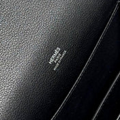 HM ROULIS 18 MINI BAG IN BLACK CALFSKIN SILVER-TONE HARDWARE
