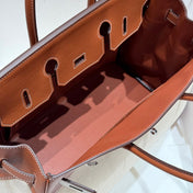 HM BIRKIN 30CM IN VEAU BARENIA SWIFT CALFSKIN ERCU TOILE CANVAS