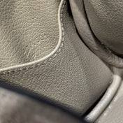 HERMES 25S MINI LINDY 19 IN ETOUPE EPSOM CALFSKIN SILVER HARDWARE