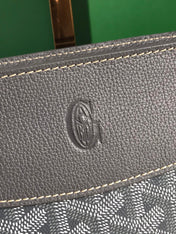 HIRONDELLE BAG 25 IN GRAY LAMBSKIN AND GOYARDINE CANVAS