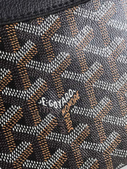 HIRONDELLE BAG 25 IN BLACK LAMBSKIN AND GOYARDINE CANVAS