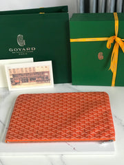 SÉNAT MGM POUCH 40 IN RED ORANGE GOYARDINE CANVAS