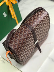 BELVEDERE MM BAG 28 IN BROWN GOYARDINE CANVAS AND CALFSKIN