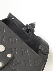 LV 25S SOUL TRUNK 19 IN BLACK EMBOSSED TAURILLON CALFSKIN SILVER HARDWARE