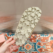 Women's Sandals Bright Cream Sheepskin With Straps