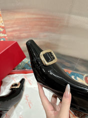 VIV CANARD ANKLE BOOTS IN BLACK PATENT CALFSKIN