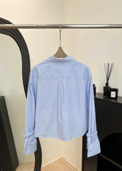 CHANEL 25S STRIPED-COLLAR SHIRT 620422