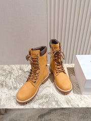 CELINE 25S SHORT MARTIN BOOTS IN MEDIUM ORANGE CALFSKIN