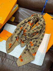 LV SCARF 140 CM IN WOOL MIX SILK 737264