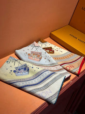 LV SCARF 140 CM IN SILK-CASHMERE BLEND 737276