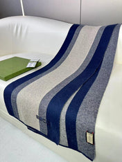 SCARF 180 CM IN NAVY BLUE MIX BEIGE CASHMERE 398448