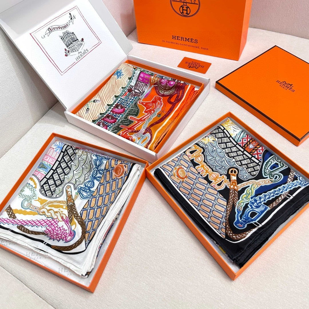 HERMES 25S SCARF 90 IN SILK 726443