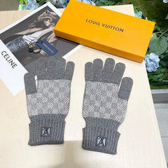 LV GLOVES IN DOVE GRAY WOOL 462427