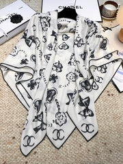 CHANEL 25S SCARF 140 CM IN CASHMERE SILK 943923