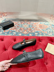 ALAIA MARY JANE IN BLACK LAMBSKIN WITH SILVER HARDWARE