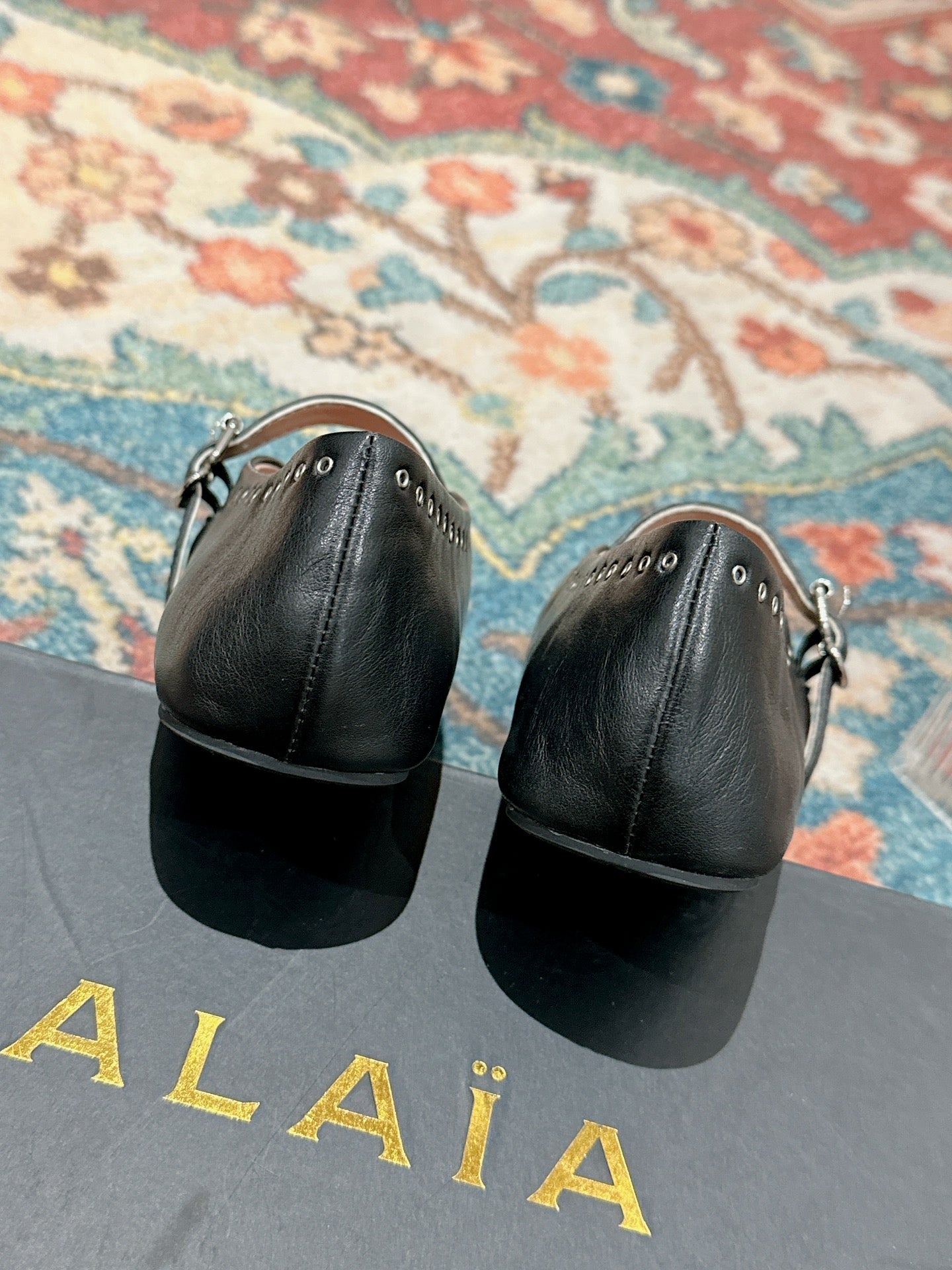 ALAIA MARY JANE IN BLACK LAMBSKIN WITH SILVER HARDWARE