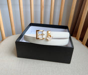 PRADA 25S BELT 15 MM IN WHITE CALFSKIN 571360