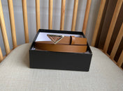 PRADA 25S BELT 20 MM IN BROWN CALFSKIN 571370