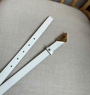 PRADA 25S BELT 20 MM IN WHITE CALFSKIN 571373
