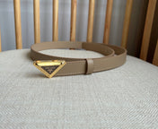 PRADA 25S BELT 20 MM IN BEIGE BROWN CALFSKIN 571384