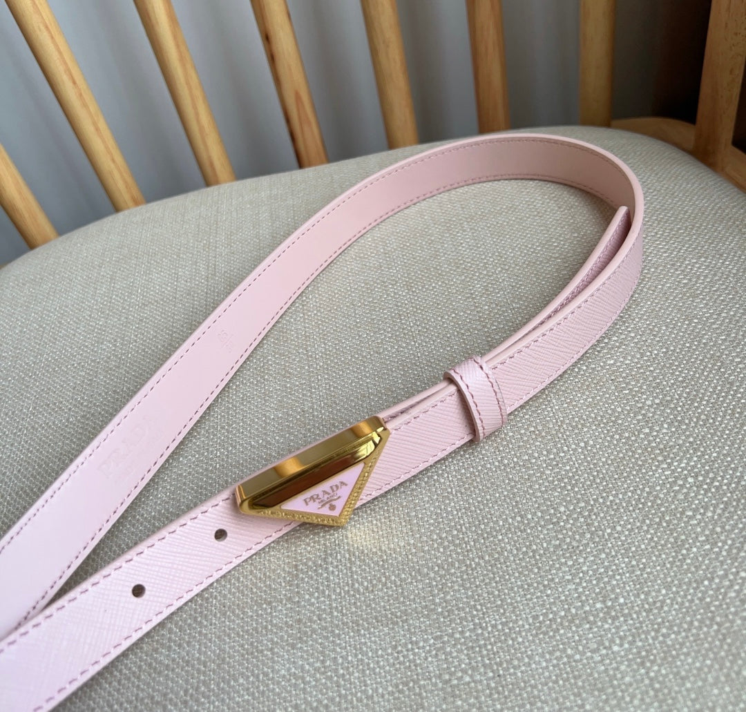 PRADA 25S BELT 20 MM IN LIGHT PINK CALFSKIN 571387