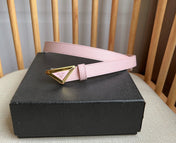 PRADA 25S BELT 20 MM IN LIGHT PINK CALFSKIN 571387