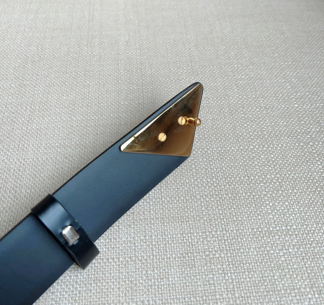 PRADA 25S BELT 33 MM IN BLACK CALFSKIN 551858