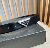 PRADA 25S BELT 33 MM IN BLACK CALFSKIN 551859