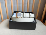 PRADA 25S BELT 25 MM IN WHITE CALFSKIN 585797