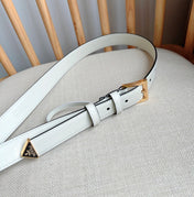PRADA 25S BELT 25 MM IN WHITE CALFSKIN 585797