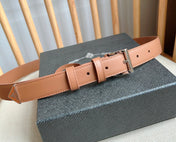 PRADA 25S BELT 25 MM IN BROWN CALFSKIN 585798