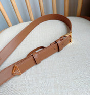 PRADA 25S BELT 25 MM IN BROWN CALFSKIN 585799