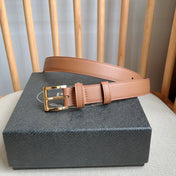 PRADA 25S BELT 25 MM IN BROWN CALFSKIN 585799