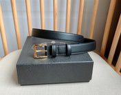 PRADA 25S BELT 25 MM IN BLACK CALFSKIN 585801