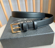 PRADA 25S BELT 25 MM IN BLACK CALFSKIN 585801