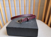 PRADA 25S BELT 15 MM IN RED CALFSKIN 598411