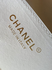 CC CLASSIC MINI 20 CLUTCH WITH STRAP IN GLOSSY WHITE CALFSKIN