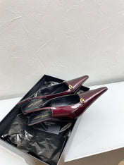 CARINE SLINGBACK PUMPS 45 IN PATENT MAROON LEATHER