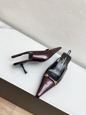 CARINE SLINGBACK PUMPS 45 IN PATENT MAROON LEATHER