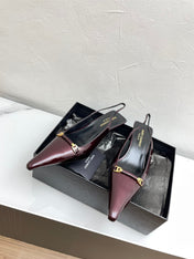 CARINE SLINGBACK PUMPS 45 IN PATENT MAROON LEATHER