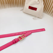 Vlogo Buckle Water Wave Gold Copper Glossy Pink Leather 20mm Belt