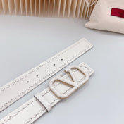 Vlogo White Leather Buckle 40mm White