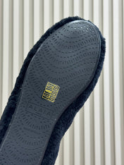 ALAIA 25S SHEARLING COZY SLIPPERS IN BLACK