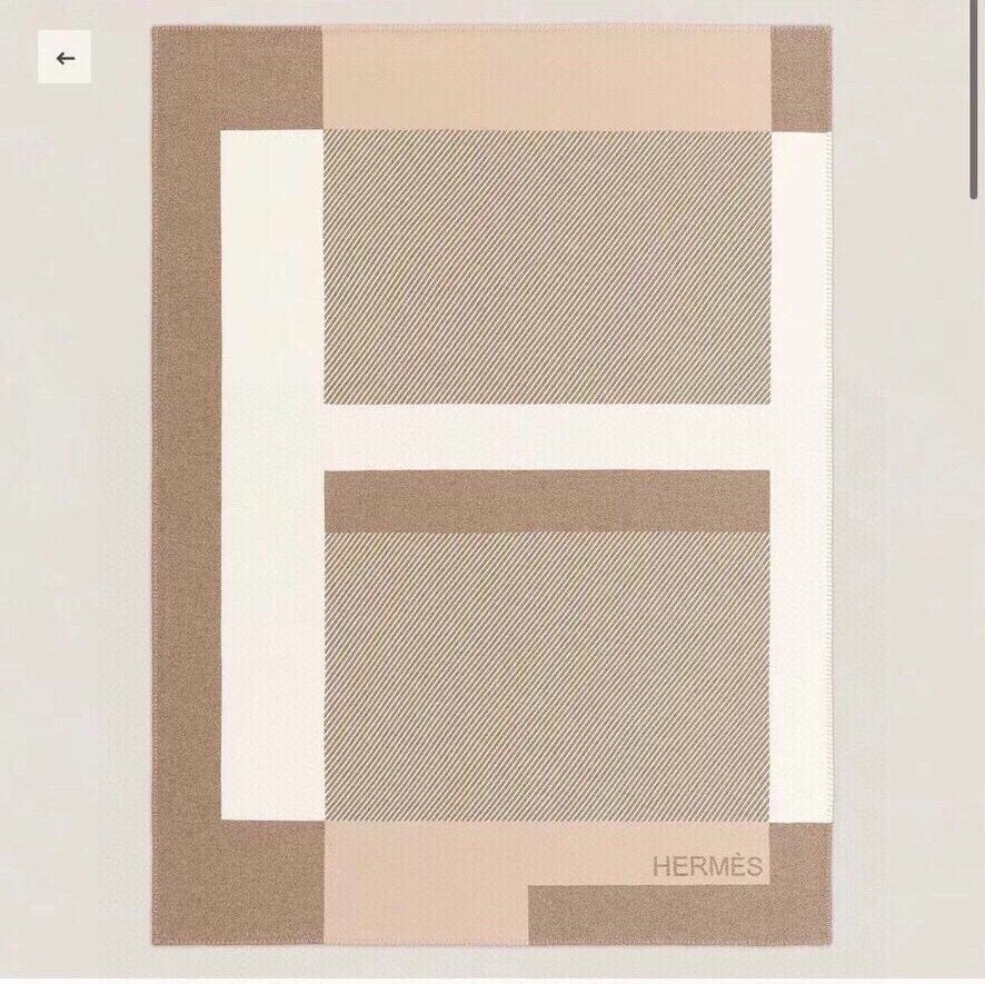 H RIVIERA BLANKET 200 CM IN SAND BEIGE WOOL AND CASHMERE 136857