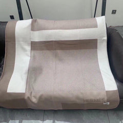 H RIVIERA BLANKET 200 CM IN SAND BEIGE WOOL AND CASHMERE 136857