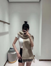 ROMA 190 FF SCRAF IN CAMEL BROWN MIX WHITE WOOL AND CASHMERE