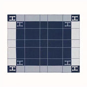 AVALON III THROW BLANKET 175 CM IN NAVY BLUE WOOL AND CASHMERE 351741