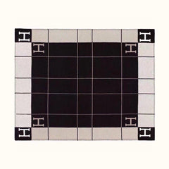 AVALON III THROW BLANKET 175 CM IN BLACK WOOL AND CASHMERE 351744