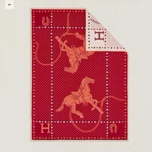 WESTERN AND COMPANY 140 CM IN CHERRY RED AND PASTEL RED WOOL AND CASHMERE 405115