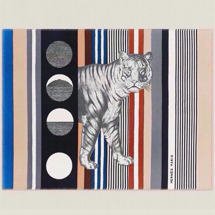 TIGRE BAYADERE BLANKET 170 CM IN COLORFUL CASHMERE 408549